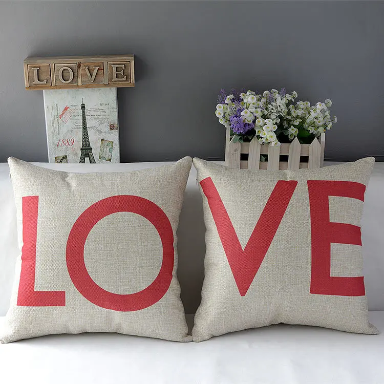 Meilė pagalvę padengti, creative Vestuvių raudona raidė meilužis pora mesti pagalvės užvalkalą užvalkalas didmeninės