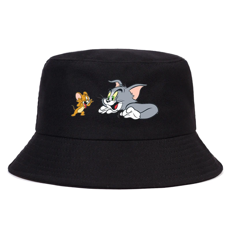2020 Naujas Mados katės ir pelės spausdinti Kibirą skrybėlę, moteris, vyras, juokingas, mielas Žvejys Skrybėlę Žvejybos Lauko Hip-Hop Vasaros saulės skrybėlę