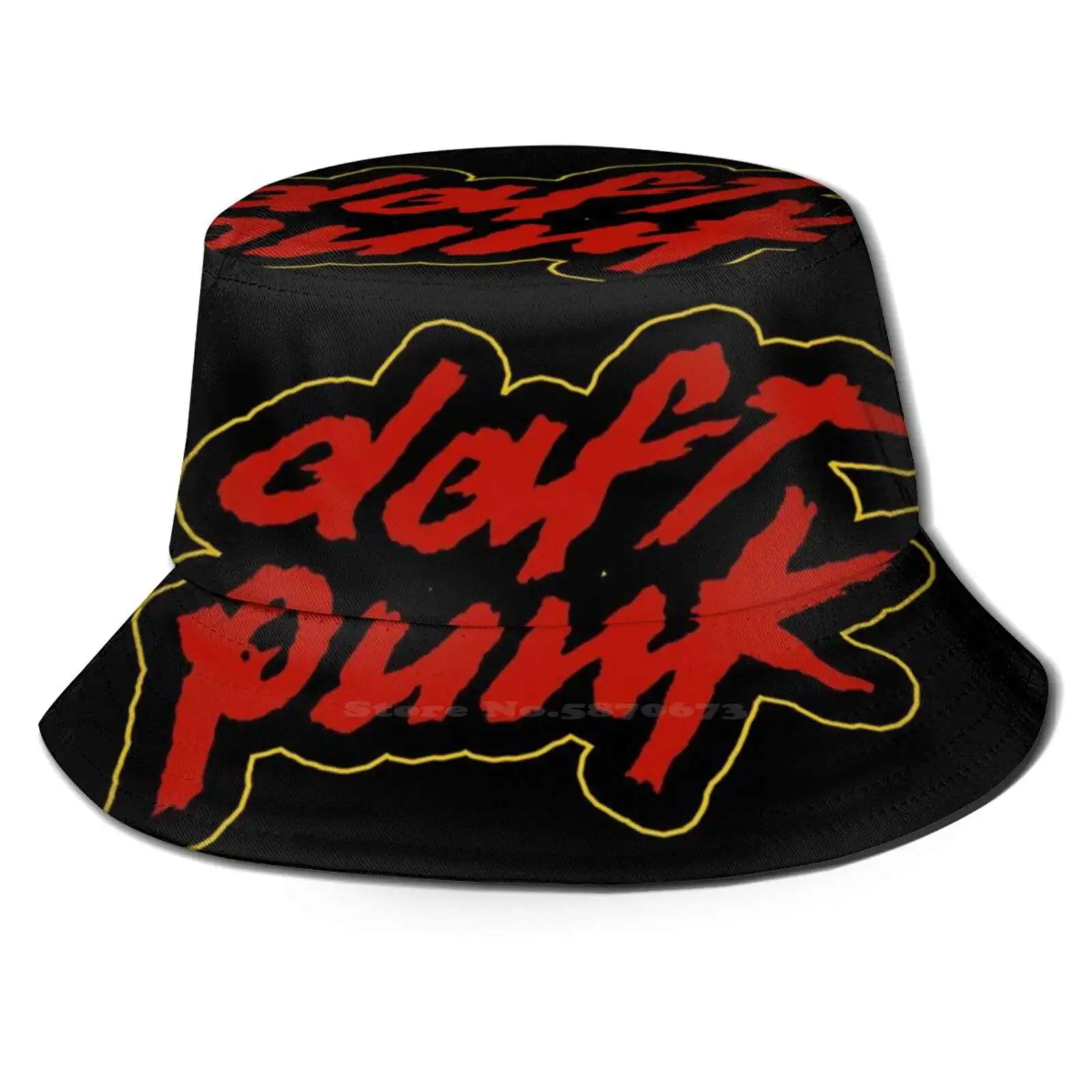 Punk Flat Top Kvėpuojantis Kibirą Skrybėlės Daft Muzikos Namų Logotipas