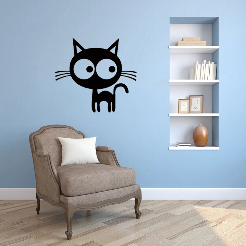 Animacinių filmų kačiukas Siena Lipdukas Cute kačių fone dekoro Namų Puošybai kambarį Lipdukai, Tapetai Nuimamas Tualetas Lipdukai