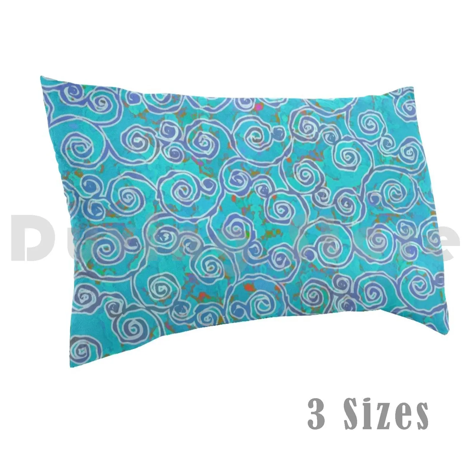 Mėlyna Vandens Batikos Pagalvės užvalkalą Spausdinti 50x75 Vandenyno Jūros Pobūdžio Azijos Bohemijos Tekstūros Žalsvai Aqua Blue Spirale