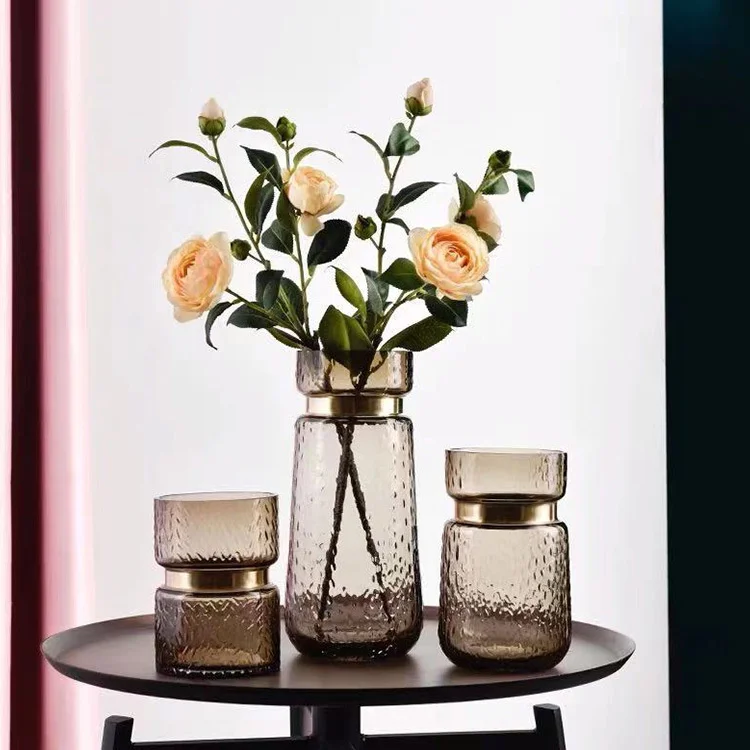 Gėlių dot tekstūros mėlyna vaza stiklo butelis Šiaurės spalvoto stiklo vazos, namų puošybai