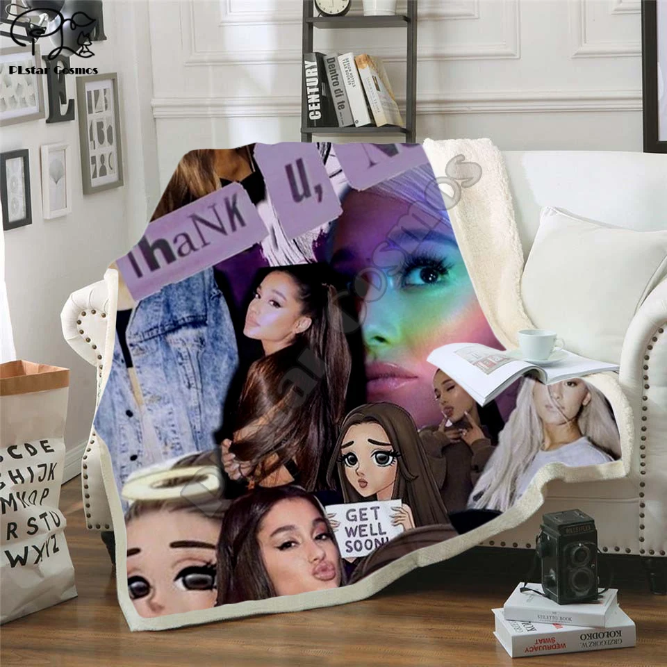 Įžymybė Ariana Grand Dizaino Antklodė Pliušinis 3d Atspausdintas Suaugusiems Sofa Sherpa Vilnos Lovatiesė Wrap Mesti Antklodę Mikropluošto -10