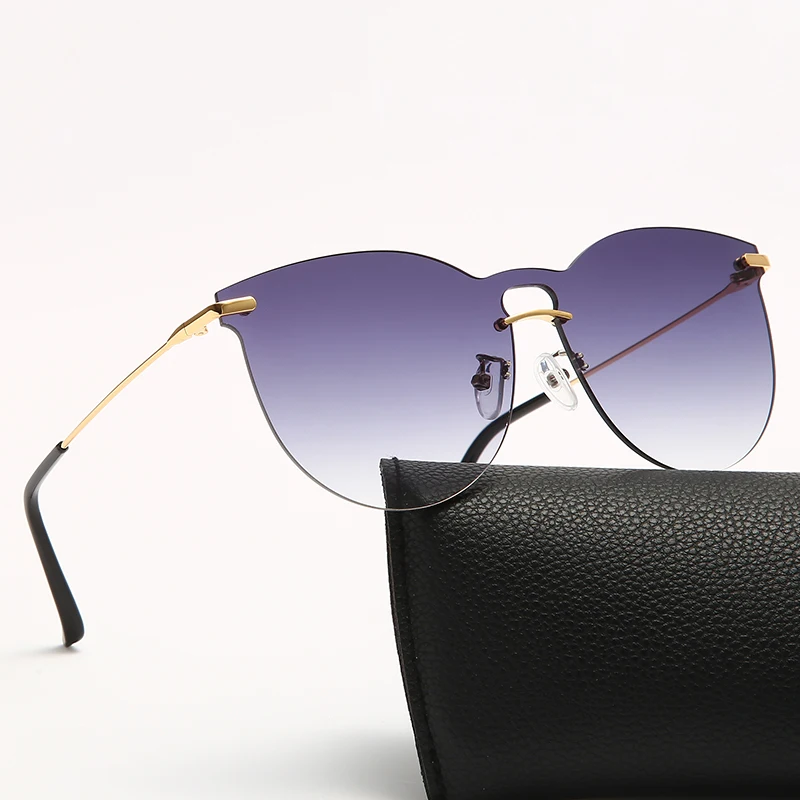 Mados Taškus Akiniai nuo saulės Prabangos Prekės ženklo Dizainas Moterys Negabaritinių Metalo Saulės akiniai UV400 Atspalvių Akių oculos de sol