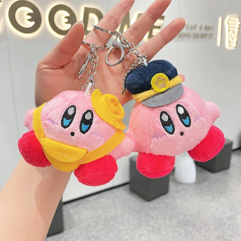 Mados Rožinė Žvaigždė Kirby Kawaii Anime Cartoon Pliušinis Įdaryti Žaislas, Lėlė Pakabukas Paketų Prižiūrėtojų Raktinę Minkštas Plushie Maišą Automobilio 