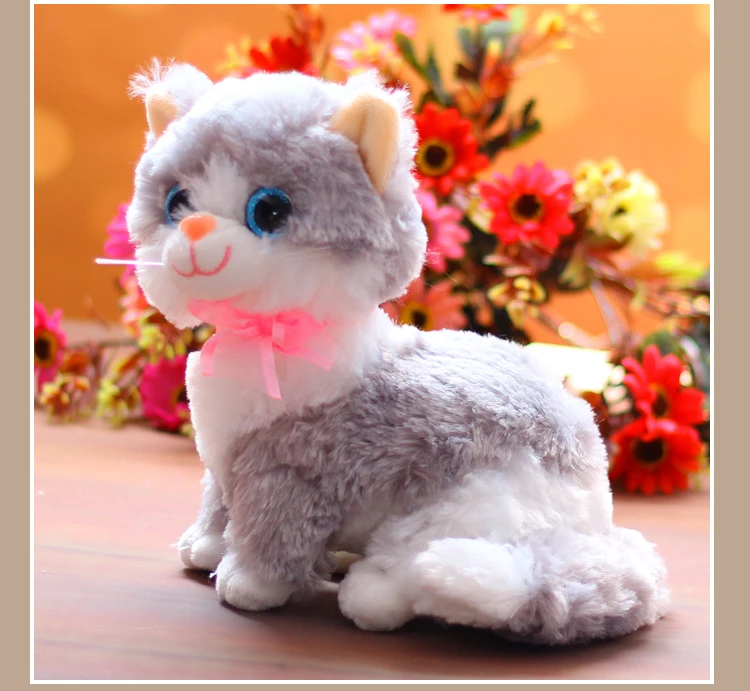 pilka animaciją kačių pliušinis žaislas apie 25cm puikus tupint katytė minkštos lėlės gimtadienio dovana w0322