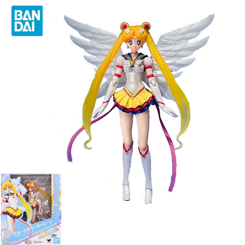 Bandai Originali Sailor Moon Anime Pav ENERNAL SAILOR MOON Veiksmų Skaičius, Žaislai Vaikams, Dovana, Kolekcines Modelio Papuošalus