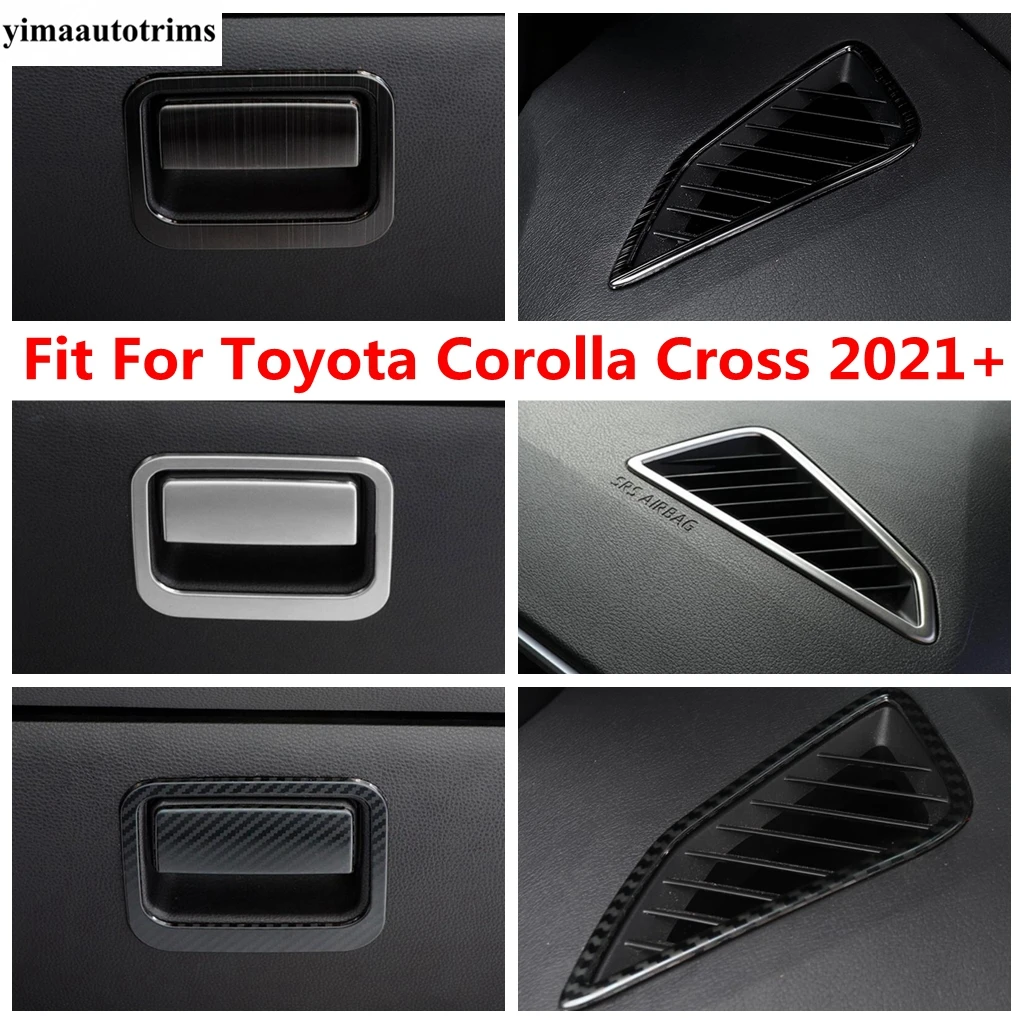 Daiktadėžė China / prietaisų Skydelio Pusėje Oro AC Ventiliacijos Anga Rėmo Dangtis Apdaila Toyota Corolla Kryžiaus 2021-2023 Nerūdijančio Plieno Priedai