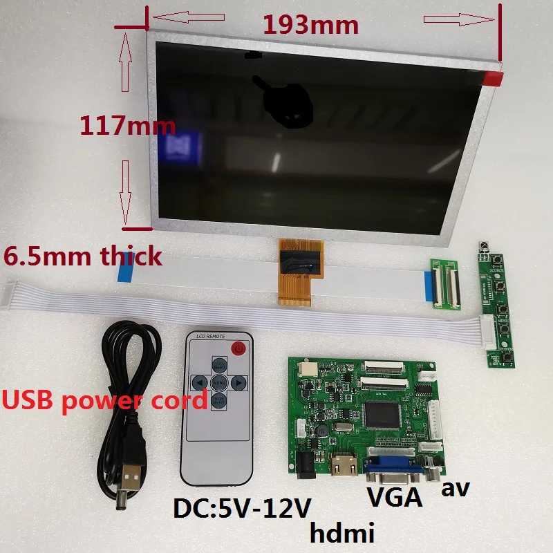 HDMI vga 2av vairuotojo lenta rinkinio 8-colių LCD ekranas ZJ080NA-08A 1024x600 modulis