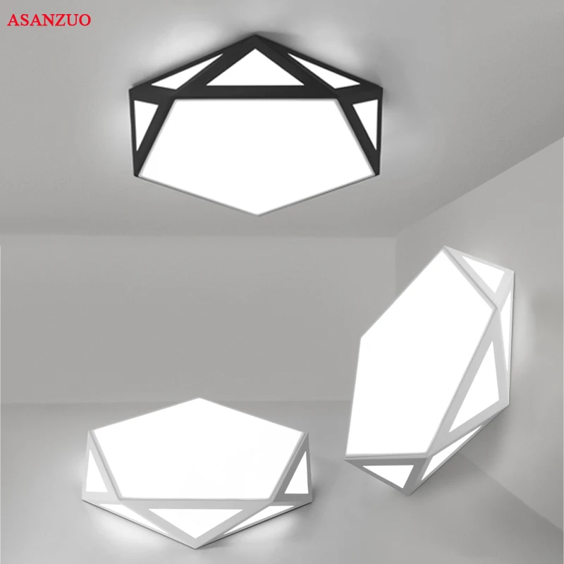 Juoda Balta Modernaus Minimalizmo LED Lubų šviestuvas Meno Kūrybos Geometrinės Lubų Šviesos, Miegamojo Kambarį