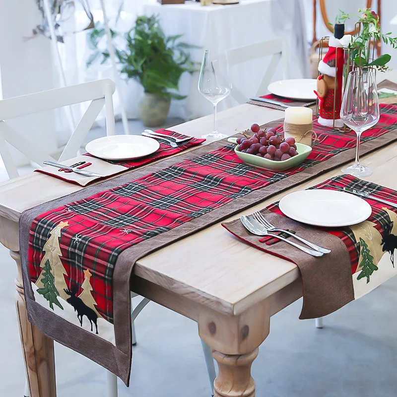 Šiaurės Kalėdų medvilnės skalbiniai pledas lentelės vėliavos, Staltiesės kūrybos Kalėdinė dekoracija restoranas, staltiesė, arbatos lentelės vėliavos