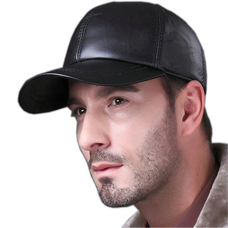 Karšto pardavimo 2020 nekilnojamojo odos skrybėlę naujas žiemos, Avikailio skrybėlę natūralios odos šiltas, reguliuojamas beisbolo kepuraitę žmogui kepurės