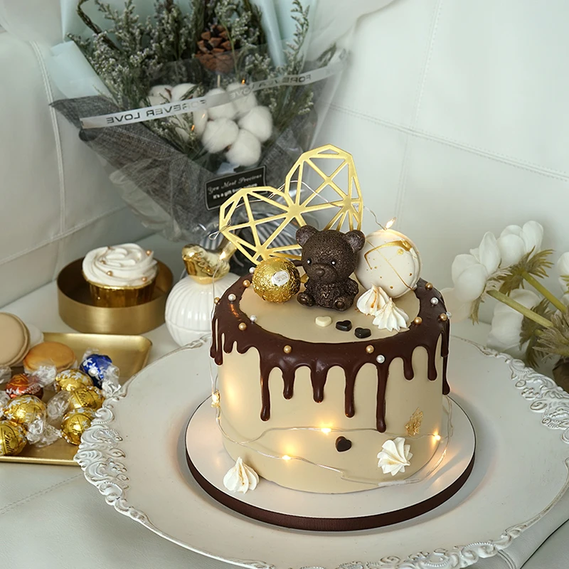 Šokoladas Minkštas Pyragas Dirbtinis, Netikras Modeliai 6 Colių Lokys Vitrina Apdailos Dekoravimo Saugoti Vaiko Gimtadienio