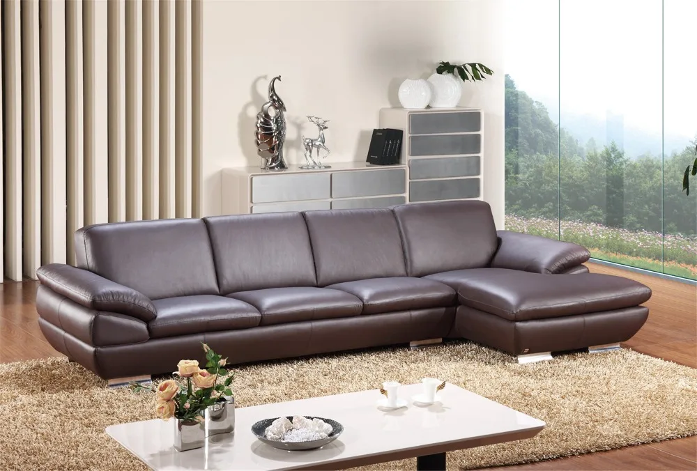 sofos modernos para salė Sofos už kambarį moderni sofa rinkinys su odinis kampas sofos L formos natūralios odos sofa setliving