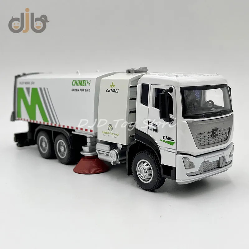 1:32 Diecast Metal Sunkvežimio Modelį, Žaislų Valymas Šiukšlių Sweeper Traukti Atgal Su Garso Ir Šviesos
