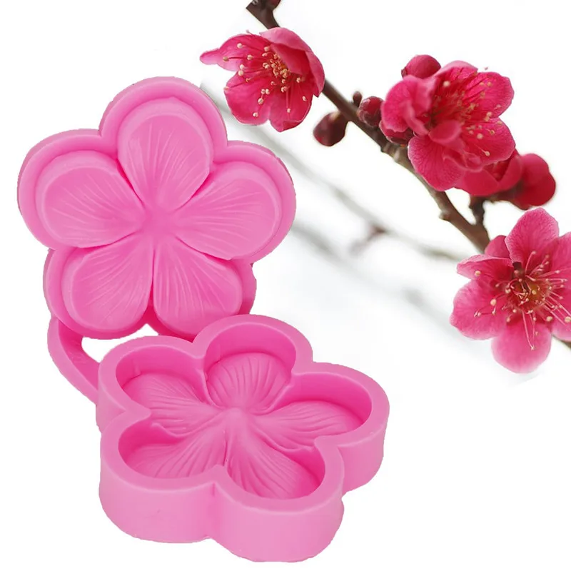 Naujas silikoninis Slyvų žiedų Sugarcraft formų gėlių minkštas formų Vestuvių tortas dekoravimo priemonės, šokolado liejimo formos Karšto Pardavimo
