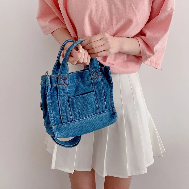 Nauja drobė maišelis mergina džinsinis audinys krepšys pečių maišą dizaino atsitiktinis moterų rankinės