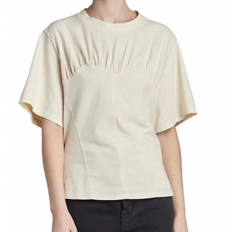 Moterų paprastos medvilnės marškinėliai topai o-kaklo trumpomis rankovėmis atsitiktinis lady tee