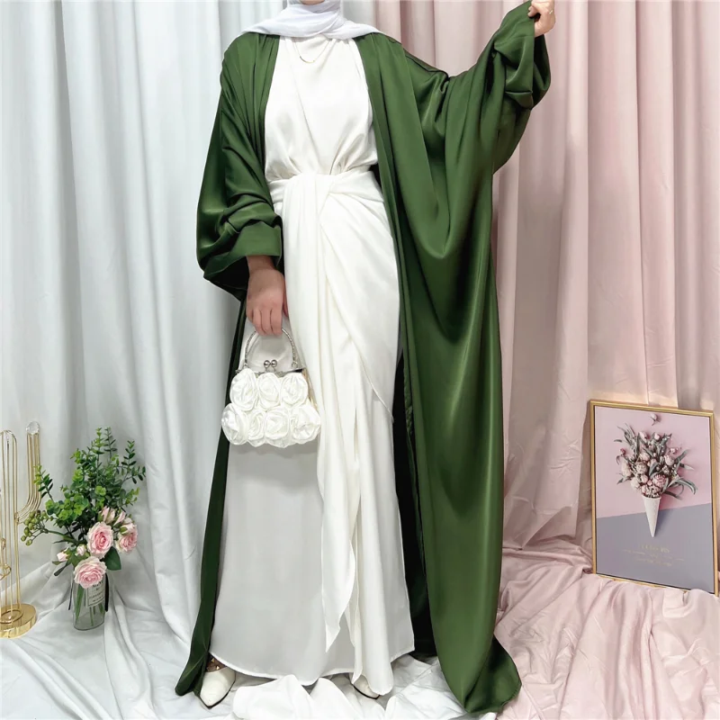Prabanga Atidaryti Abayas Moterų Dubajus Turkijos Pynimas Rankovės Cardigan Ilga Suknelė Caftan Marocain Islamo Musulmonų Drabužiai 2022
