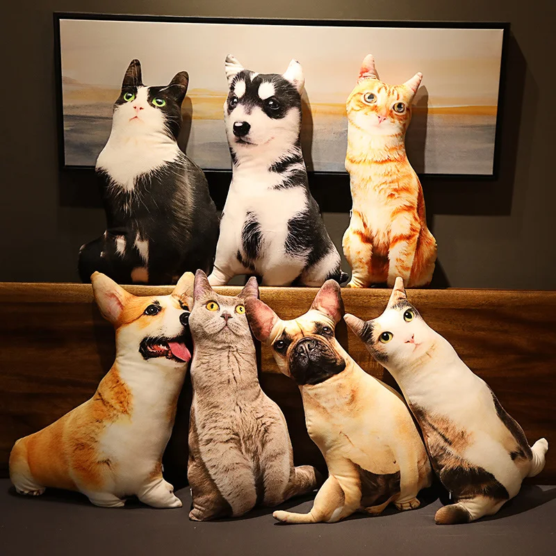 1pc Cute kačių, šunų pagalvę pliušinis žaislas vaikams kačių pagalvė užpildyta minkštu gyvūnų žaislas vaikų dekoratyvinis dovanų
