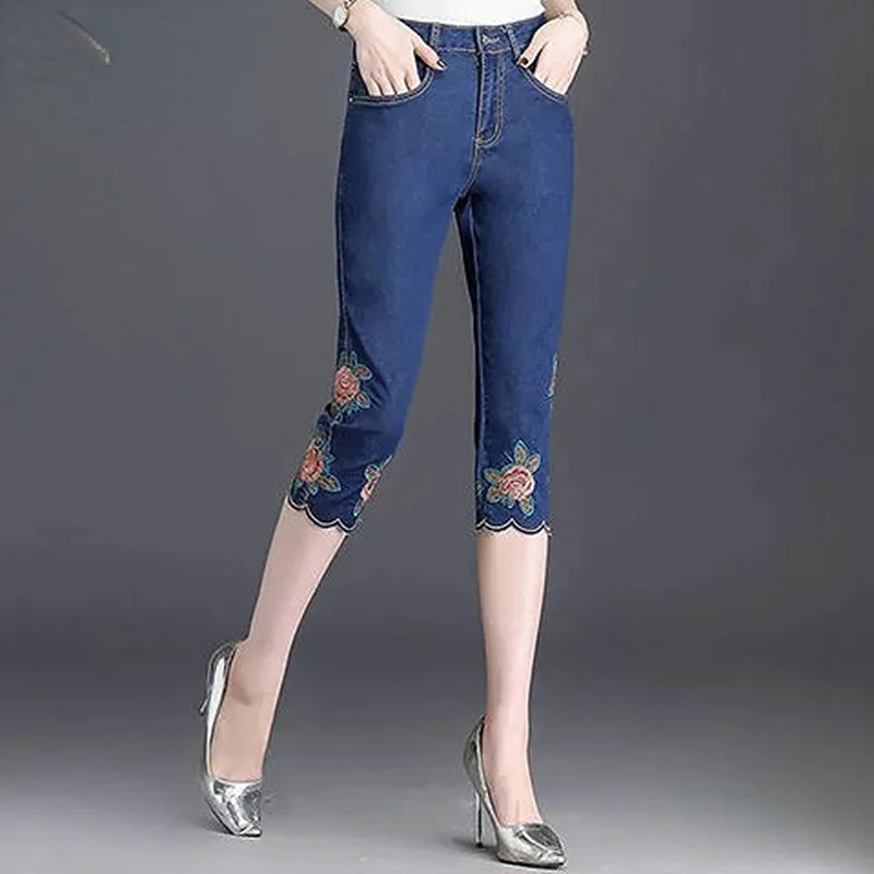2022 Tendencija Aukšto Juosmens Džinsai Moterims Vintage Džinsai Capri Kelnės Moteriška Korėjos Mados Pieštuku Baggy Jeans Streetwear Kelnės E93