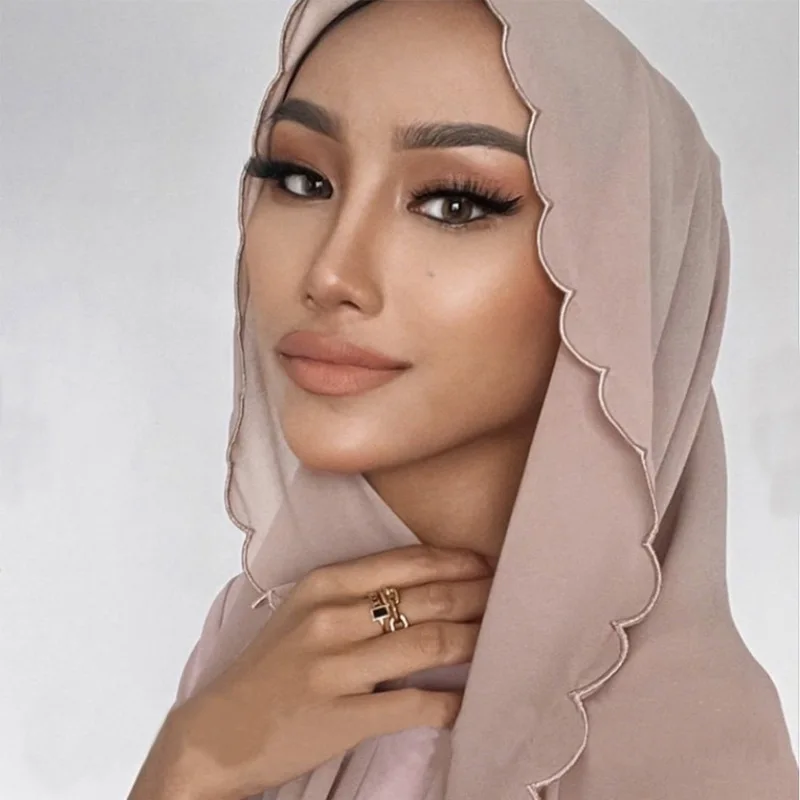 Paprastas Spalvos Šifono Skara Hijab Lankelis Moterų Islamo Galvos apdangalą Wrap Moterų Musulmonų Jersey Hijabs Plaukų Šalikai Skarelė