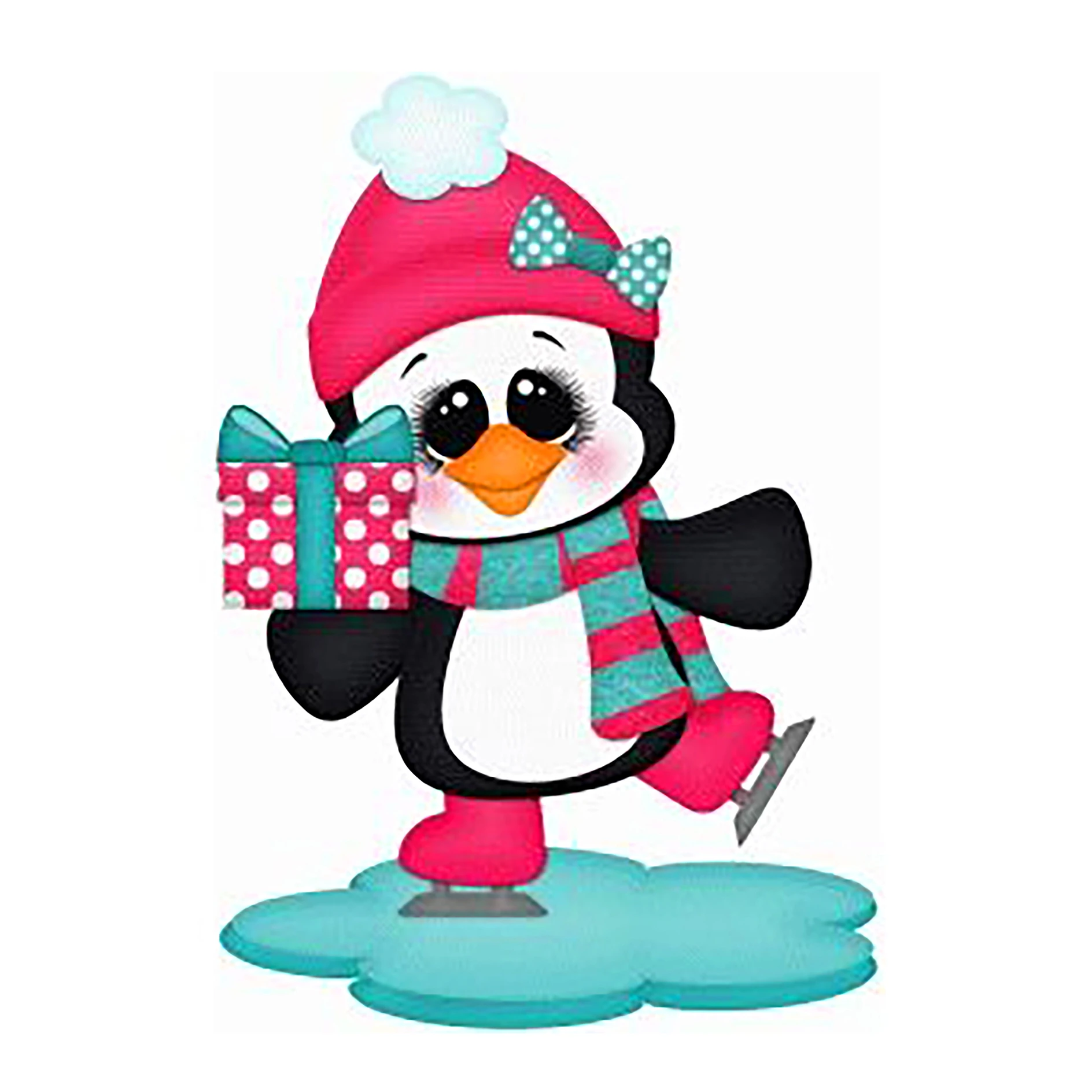 Čiuožimo Pingvinas su Dovanų Dėžutė Metalo Pjovimo Miršta Gyvūnų Baby Doll, Trafaretas, 