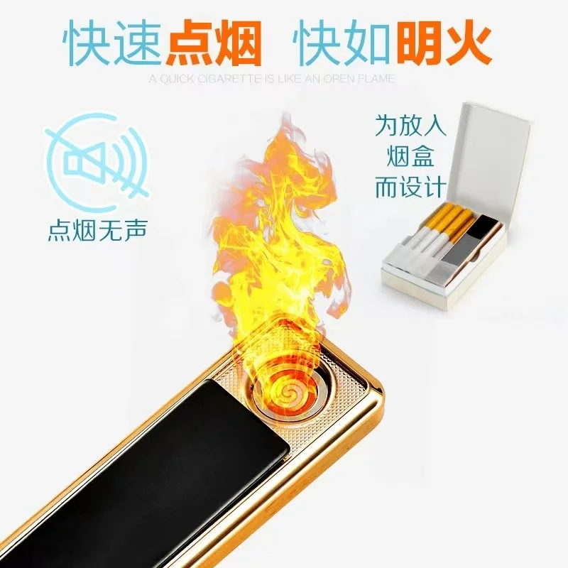 Režimas Cigarete Leichter für Rauchen Winddicht Glatte Spiegel Feuerzeuge Zink-legierung USB Aufladbare Nizza Geschenk Dropshippin