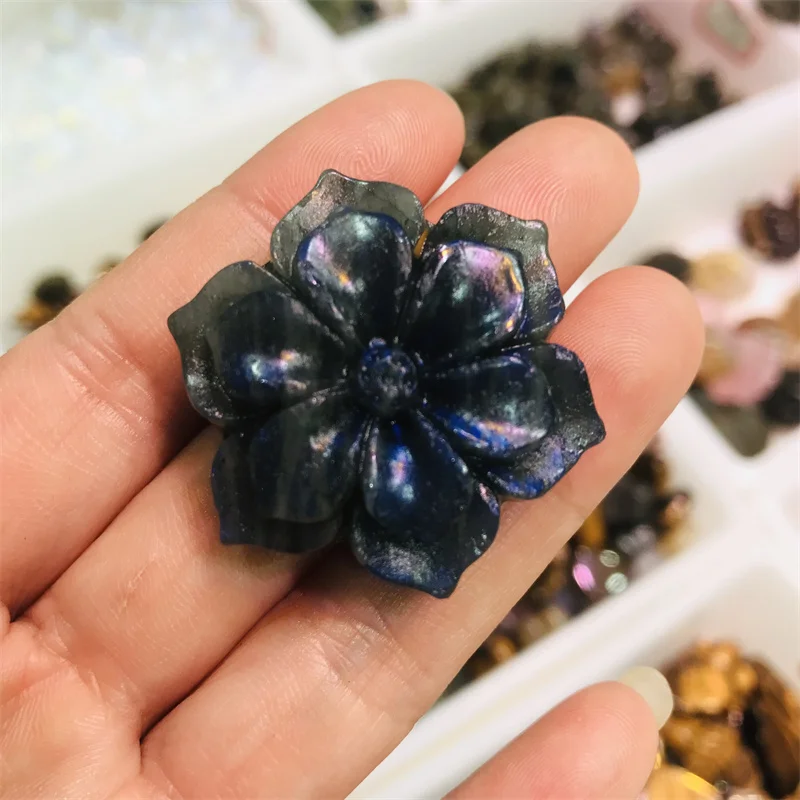 Gamtos labradoras gražus bauhinia formos kristalų gėlių akmenys ranka raižyti crystal healing Dekoro akmenų, mineralų, 1pcs