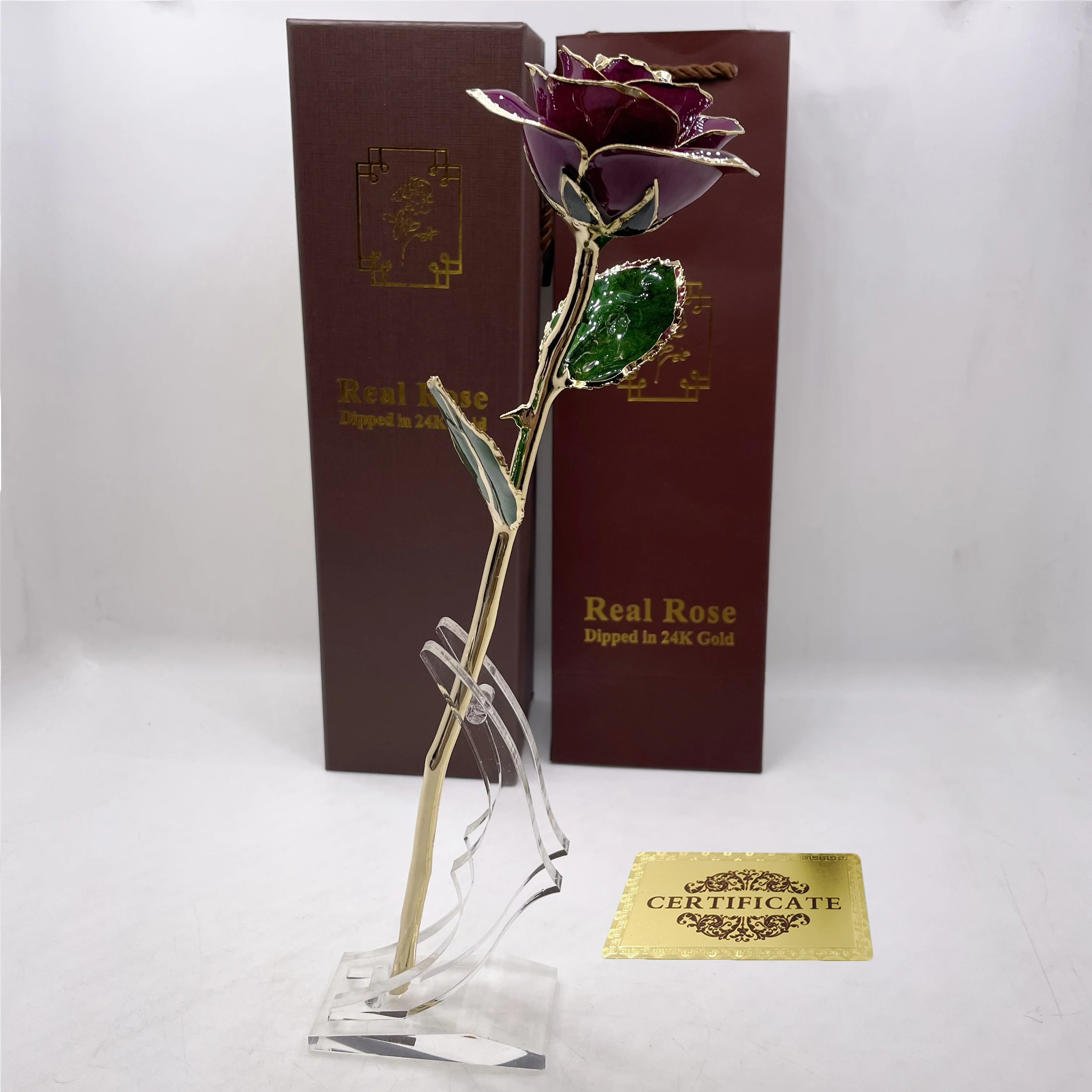 Auksas pakilo gėlę 2022 Valentino diena, 30cm Aukso Folija išsaugota šviežia Rose 24K Gėlės su gražia dovanų dėžutė vestuvių dovanos