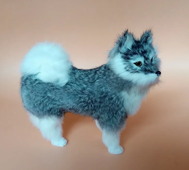 apie 24x8x20cm modeliavimas pilka samoyed šuns žaislas gyvas šuo modelį, namų dekoravimo, dovanų t136