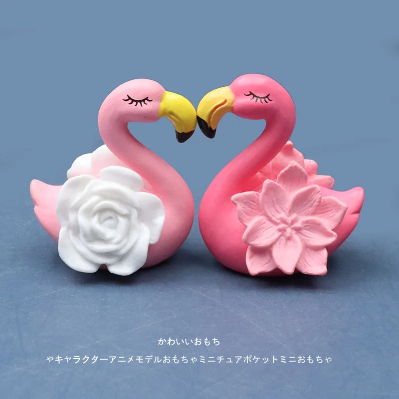 Modeliavimo Mielas Rose Red, Pink Gėlių Flamingo Lėlės Miniatiūrinės Kraštovaizdžio Mini Statinio Modelio Papuošalus