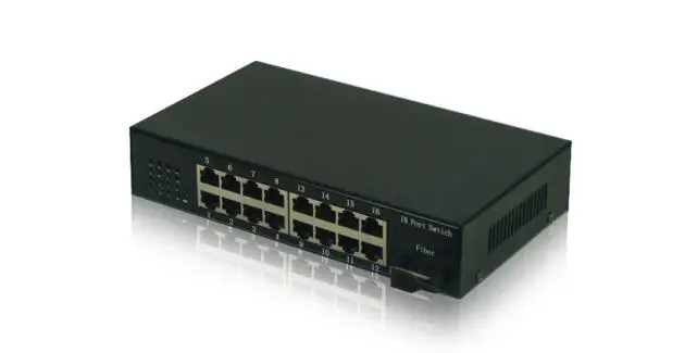 16-Port Atvirkštinio PoE Ethernet Jungiklis su 1 PK Pluošto Uosto Vienos rūšies Dviguba Pluošto
