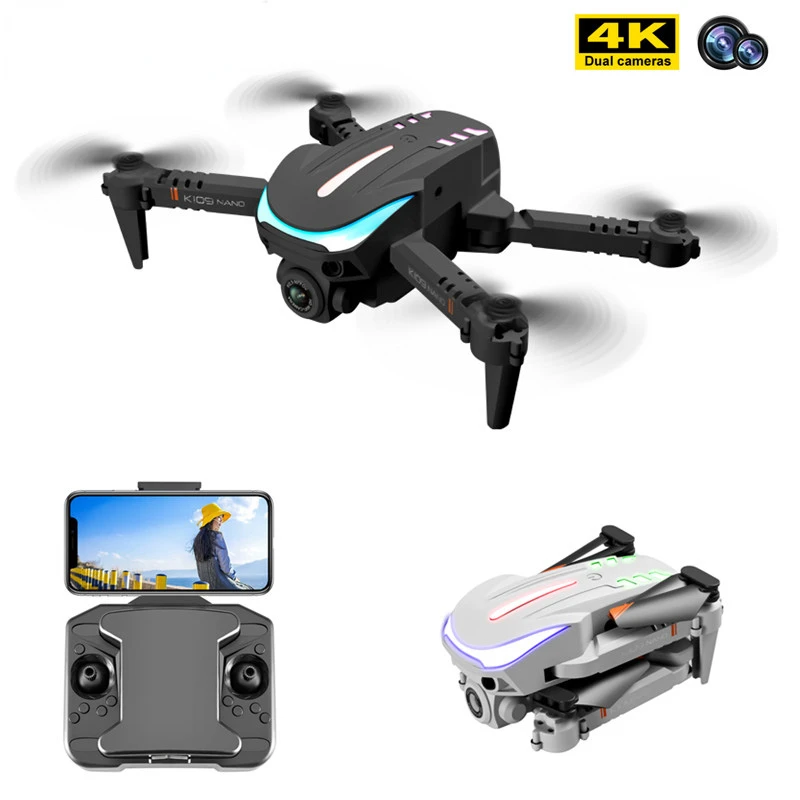2023 Naujas K109 Mini Drone mirksinti Šviesa 4K Dual HD Kamera, Mechaninė Kliūtis, Išvengti Profesinių Sulankstomas Quadcopter Žaislai