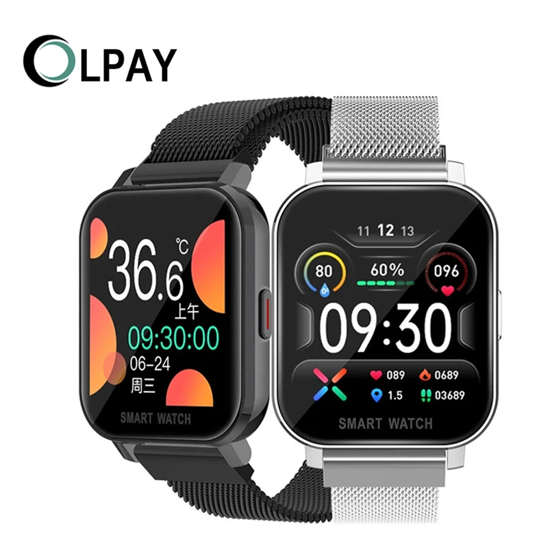 OLPAY MT28 Smart Watch Vyrų jutiklinių 1.54 colių Oro Kūno Temperatūra, Kraujo Spaudimas, Deguonies Stebėjimas Realiu laiku Smartwatch