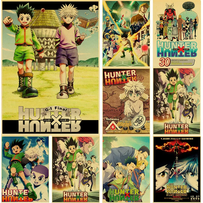 Classic Kolekcija Senovinių Plakatų Populiarus Anime Full-time Medžiotojas Kraft Popierius, Lipdukas, Namų Baras, Kavinė Dekoro Dovana Sienų Tapyba