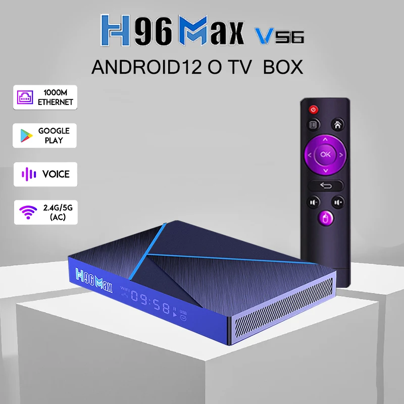LEMFO Android 12 H96 Max V56 Smart TV Box 8K 2.4 G 5G WIFI 8G 64GB Rockchip RK3566 