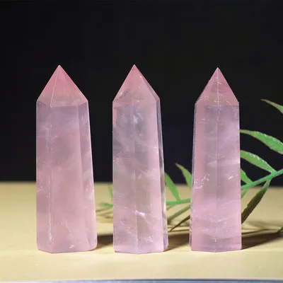 3pcs Natūralus kvarco kristalas rose taško reiki gydymo. Natūralaus akmens namų dekoro priedai