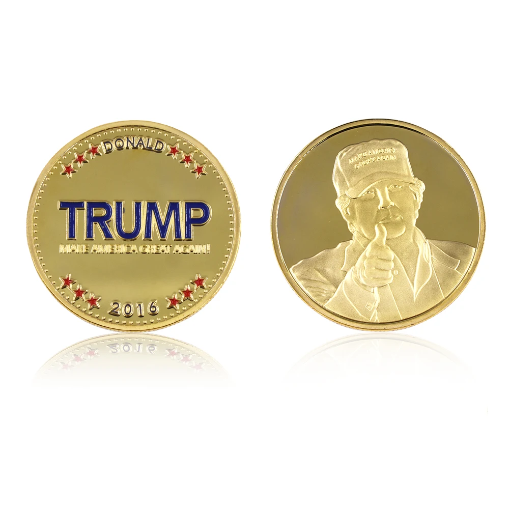 24k Aukso spalvos Metalinės Monetos JAV Prezidentas Donald Trump Suvenyrų Monetos 999.9 Aukso Folija Iššūkis Monetos Verta Kolekcija