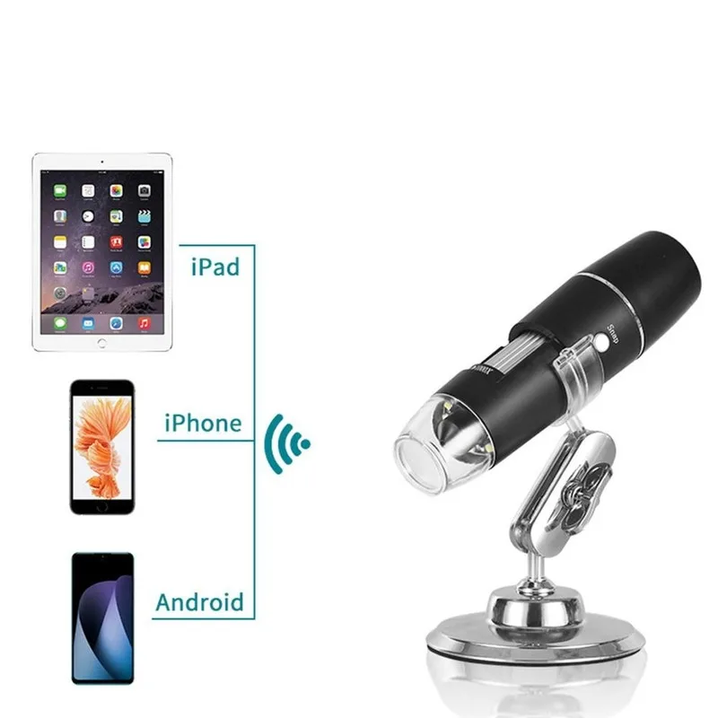 1000X Wifi Skaitmeninis Mikroskopas Didinamojo stiklo, USB Tikrinimo Kamera 8 LED su Stovu, skirta 