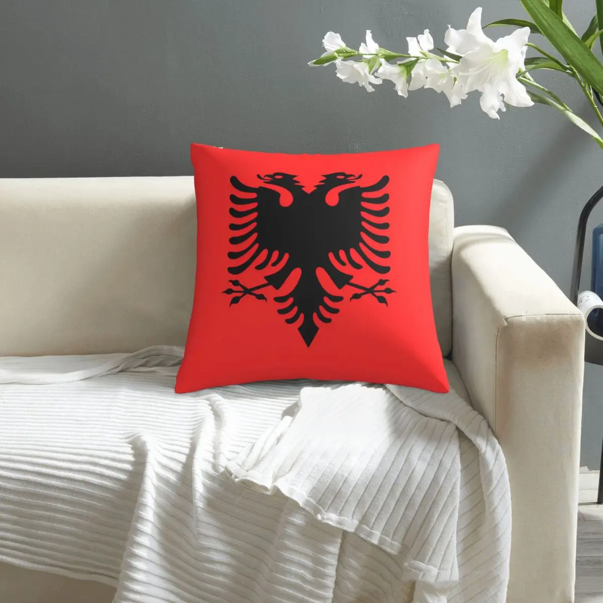 Albanijos Vėliava užvalkalas spausdinti pagalvėlė padengti sofa juosmens pagalvė pagalvės dangtelis