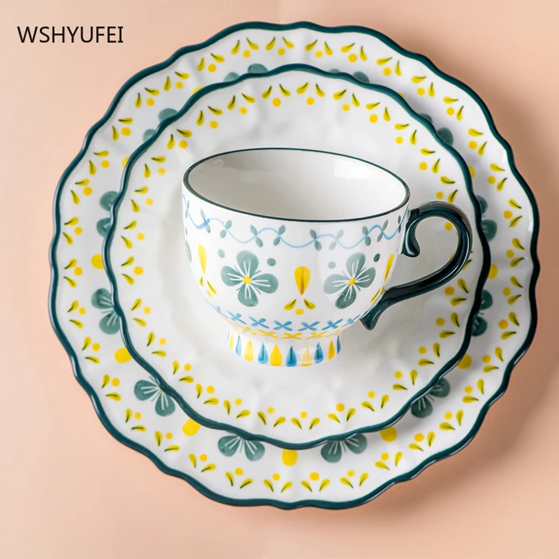 Švieži ir paprasta viena ranka maisto dubenėlį, pusryčiai plokštė keramikos stalo rinkinys namų lengvas, indai, keramikos dubuo