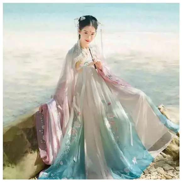 Naujųjų Metų Karnavalas Princesė Kostiumas Apranga Moterims Hanfu Suknelė Kinų Tradicija, Vestuvių Gradacija Mėlyna Suknelė