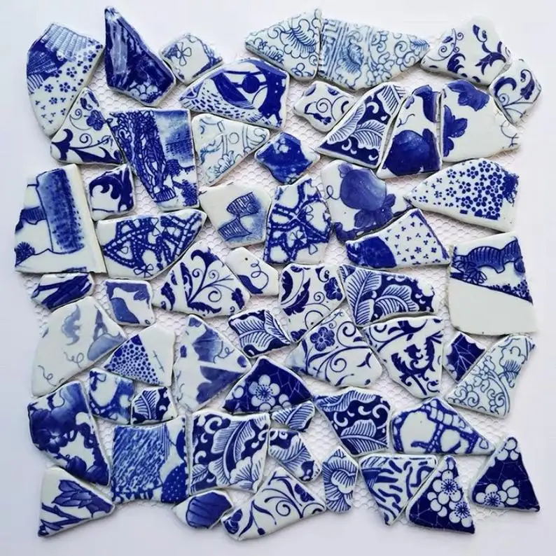 Kinijos Mėlyna balta Porceliano Virtuvės Backsplash Plytelės PCMTYHS02 Keramikos Mozaikos Plytelių Bthroom