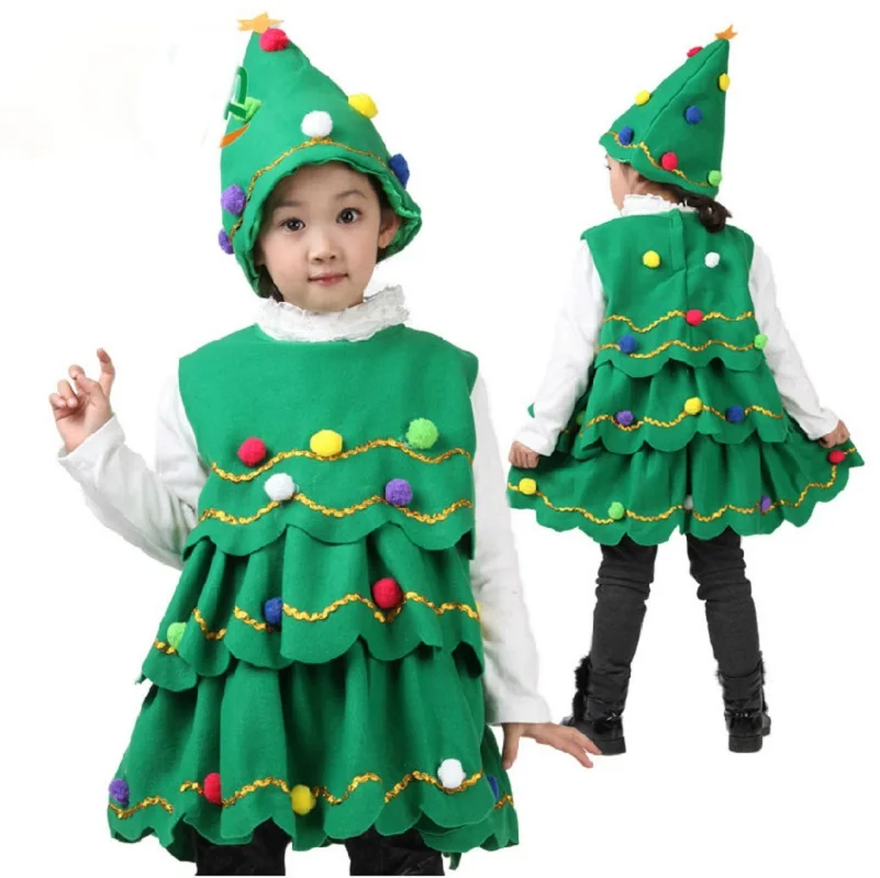 Nauja Vaikų Kalėdų Eglutė Naudingumo Šokių Suknelė Kalėdų Dovana Medžio Skrybėlę Veiklos Suknelė