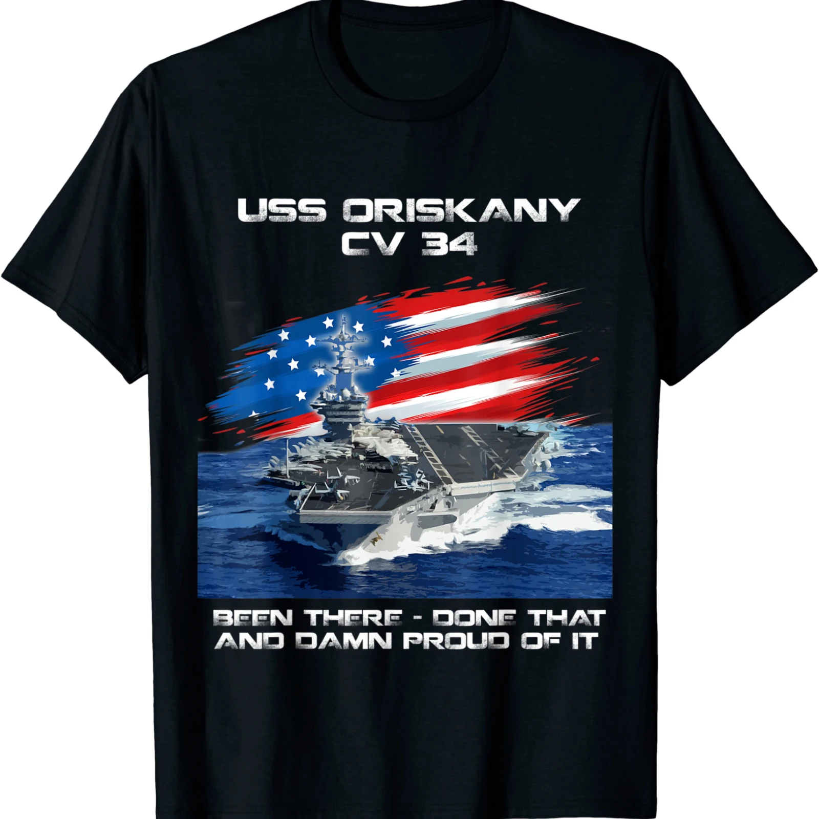 SAS Oriskany CV-34 lėktuvnešis Veteranas Amerikos Vėliava Kalėdų Marškinėliai 100% Medvilnės, trumpomis Rankovėmis, O ant Kaklo Marškinėliai Atsitiktinis Viršų