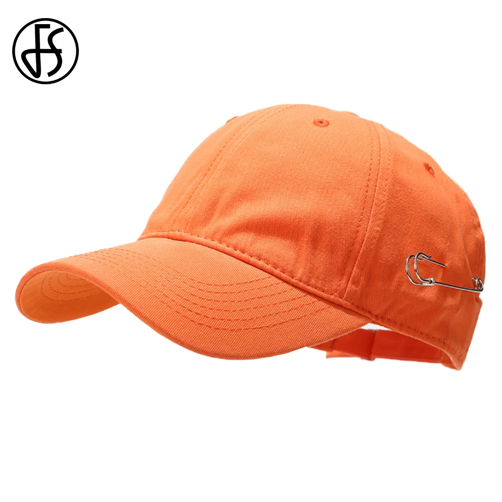 FS 2022 Madingo Prekės ženklo Dizainas Pin Orange Gatvės Hip-Hop Beisbolo kepuraitę Paprasta vientisos Spalvos Mažų Susiduria Moterys, Vyrai, Kepurės Casquette Homme