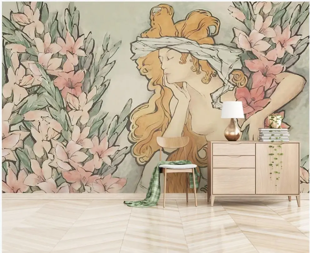 Pasirinktinius nuotraukų freskos 3d tapetai Modernios naftos tapyba gėlių Europos grožio namų dekoro kambarį tapetai, sienų ir 3 d