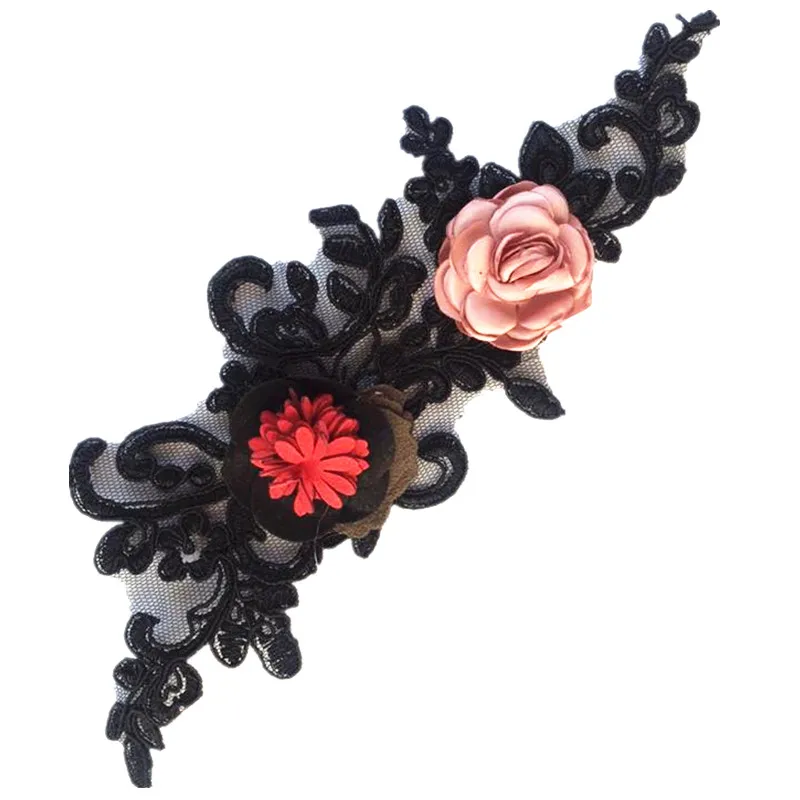 3D Gėlių nėrinių išsiuvinėti pleistras apliques de roupa flores bordada kalnų krištolas aplikacijos siūti lopai drabužiai