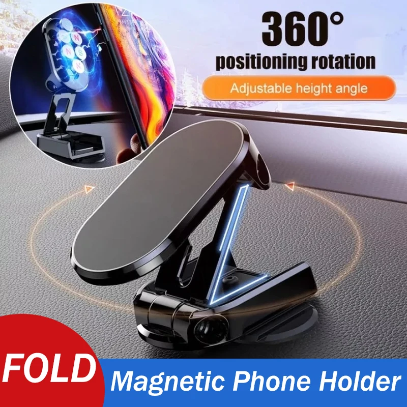 Magnetinio Telefono Laikiklis Automobilyje, Sulankstomas Magnetinio Telefono Mount Multi-Funkcinis 360° Sukimosi Stalas Telefono Laikiklis, Automobilio prietaisų Skydelio laikiklio pagrindą